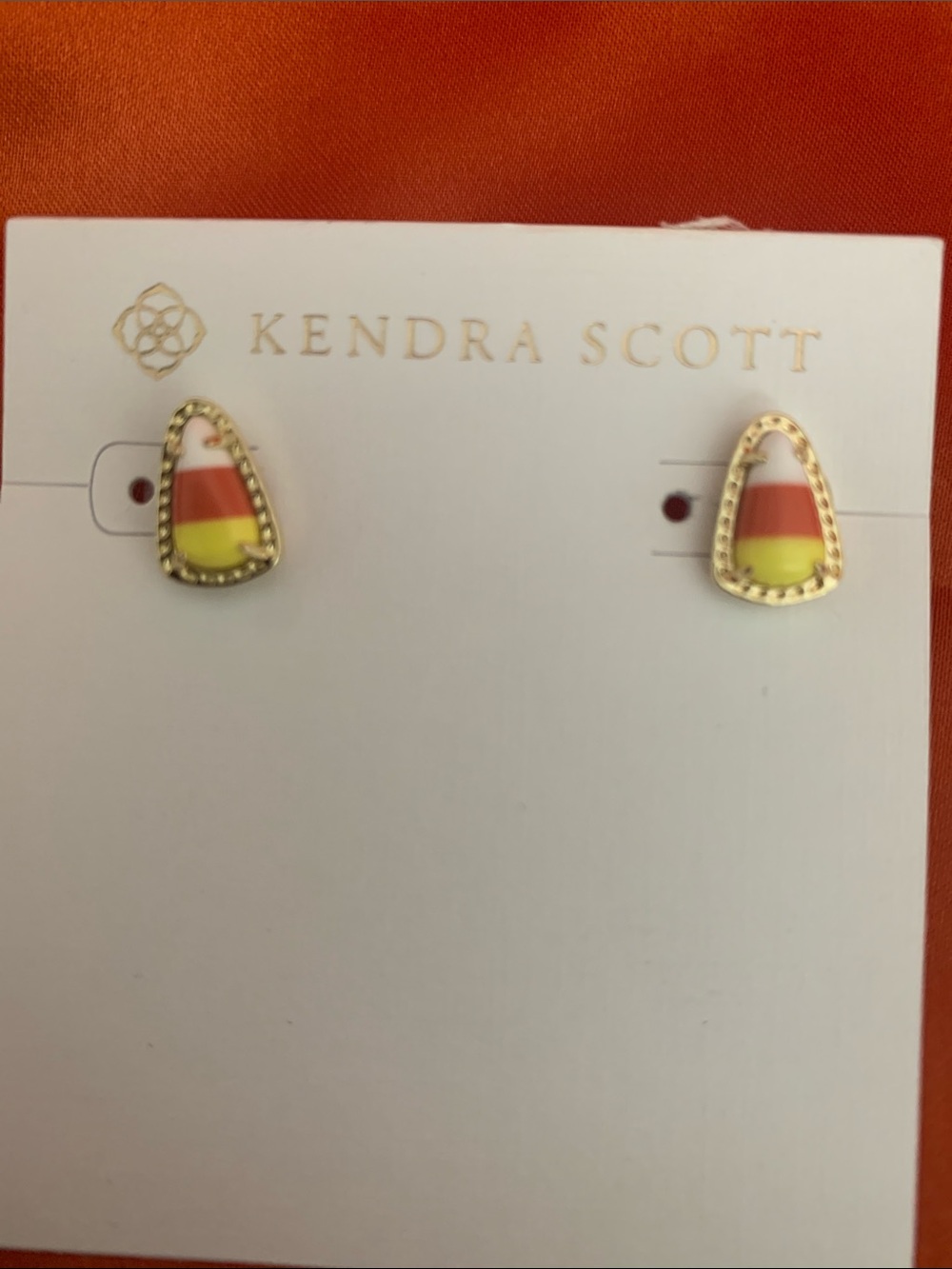 Kendra Scott Candy Corn-Inspired Enamel Studs in Yellow & Orange